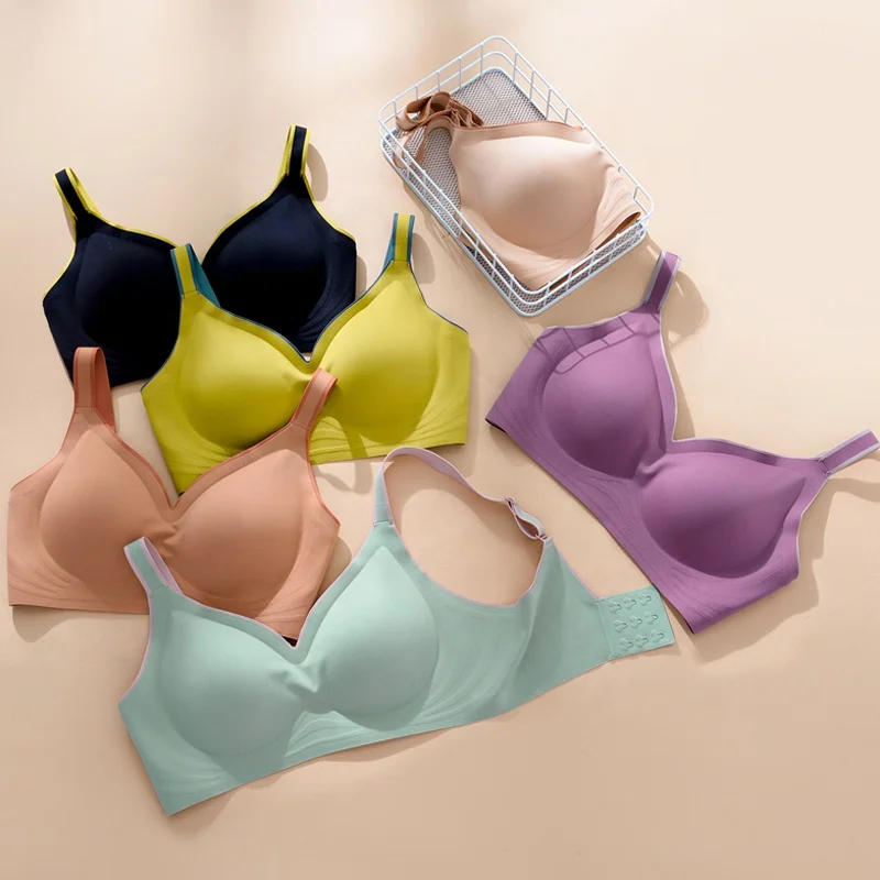 

2022 New trends Women's Seamless Wireless Bras Comfort Sleep Leisure Yoga sport Bralette Bra with Removable Pads, 6 colors