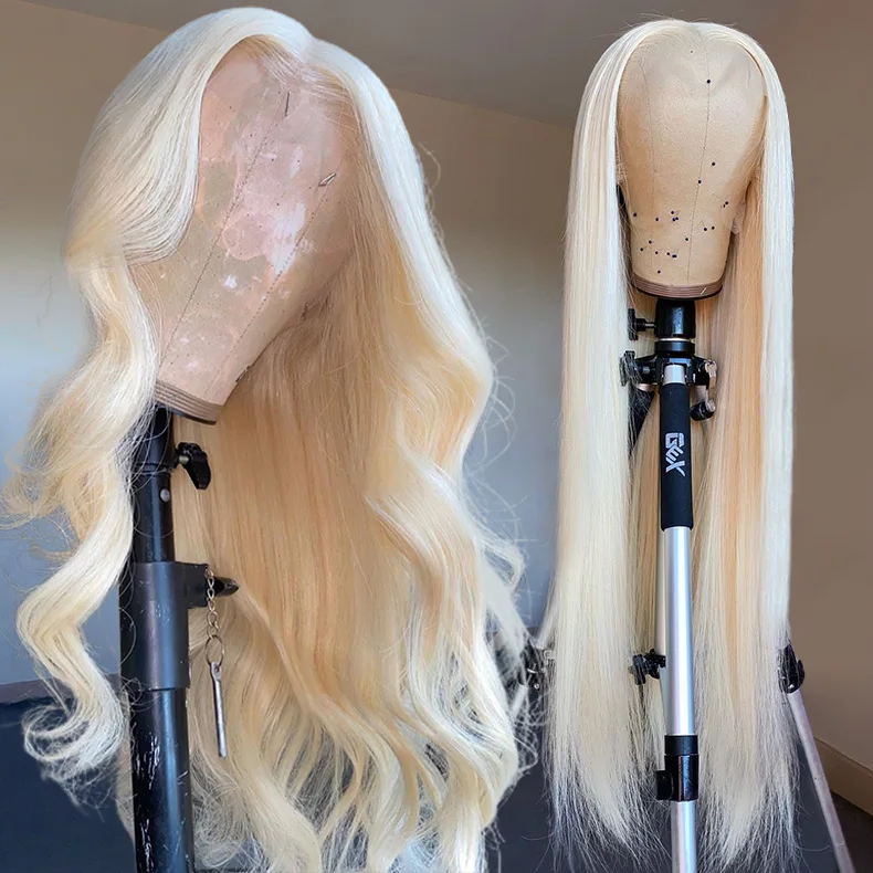 

613 Blonde HD Lace Wig Human Hiar,613 Blonde 180% density 4x4 5x5 13x4 Thin Transparent HD Lace Frontal Closure Wigs