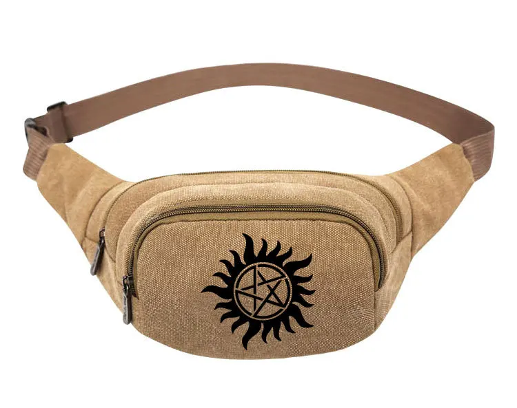 

TV Series Supernatural Symbol Canvas Waist Bags for Women Men, As the picture
