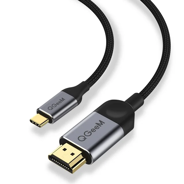 

QGeeM USB Type C to HD Cable Thunderbolt 3 Compatible with MacBook Pro 2018 IPad pro USB C to HD Cable Adapter 6ft 4K,