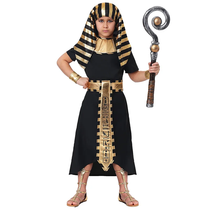 cosplay 化妆孩子万圣节服装埃及法老服饰 