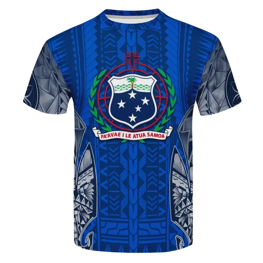 

5XL T Shirt Custom Design Polynesian Traditional Tribal Pattern Samoa Fashion Style Wholesale Plus Size Blank T-shirts In Bulk