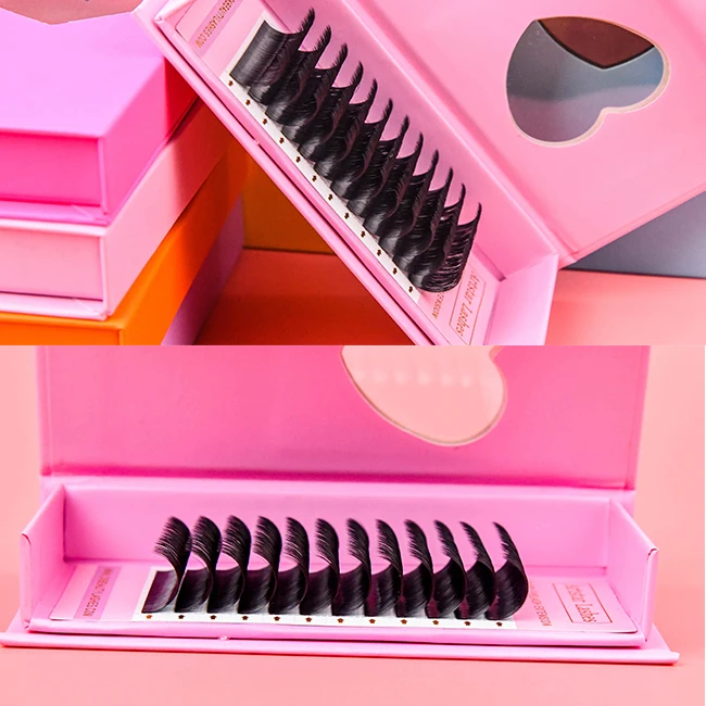 Korean PBT Custom Private Label Mink Individual Lashes Supplies Easy Fans Lash Trays Cashmere Fast Fanning Eyelash Extension
