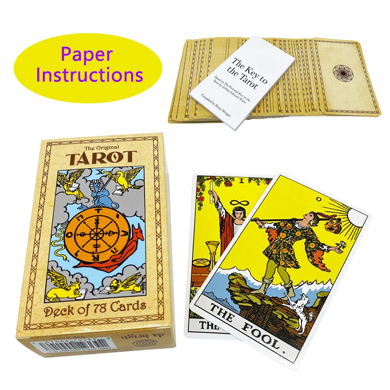 

Amazon Hot 78 sheets Sale Game Cards Deck Custom Tarot Cards With Instruction Guide Book 12*7CM