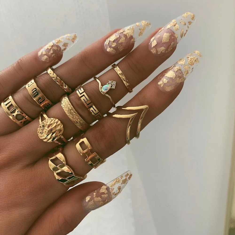 

Unique Jewelry Fashion Resizable Women'S Finger Set Diamond Elegant Rings For Women, Picture shows