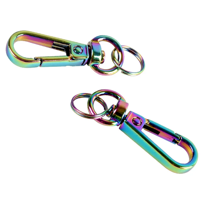 

New Leather Snap Hooks Hardware Accessories Swivel Metal Oval Snap Hook Buckle, Rainbow