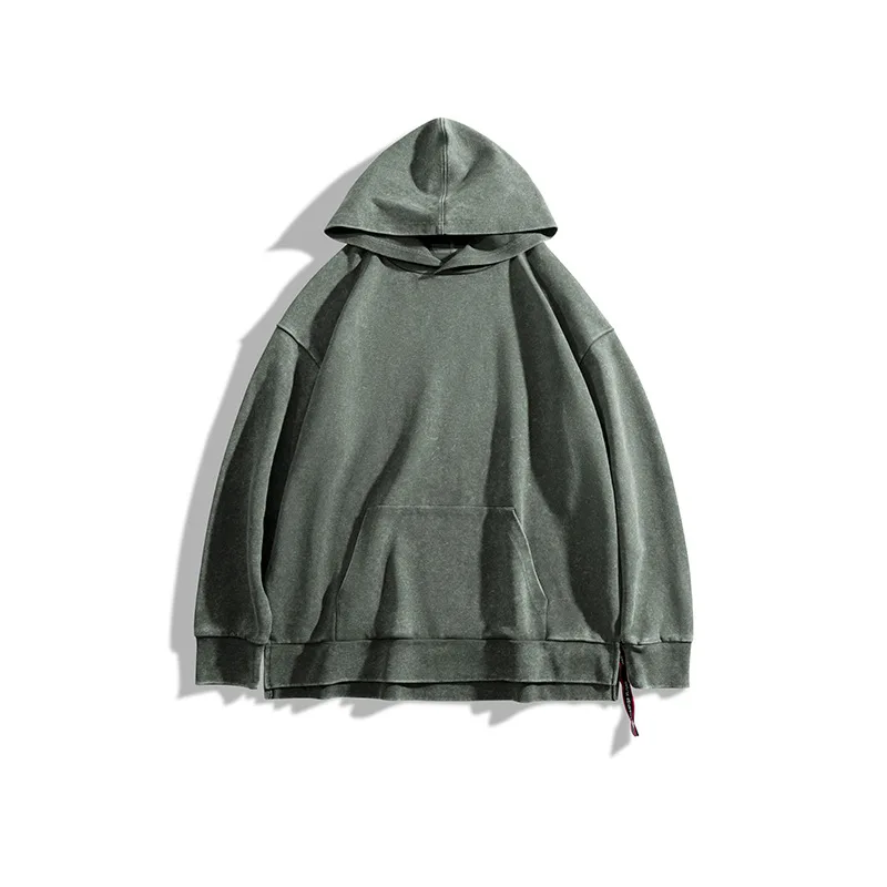 2024 French Terry Hoodie String Hem Design 430gsm Hoodie Quality Wholesale Acid Wash Hoodie Crop