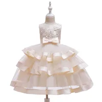 

fluffy princess flower girl dress champagne color party dresses girls host evening dress