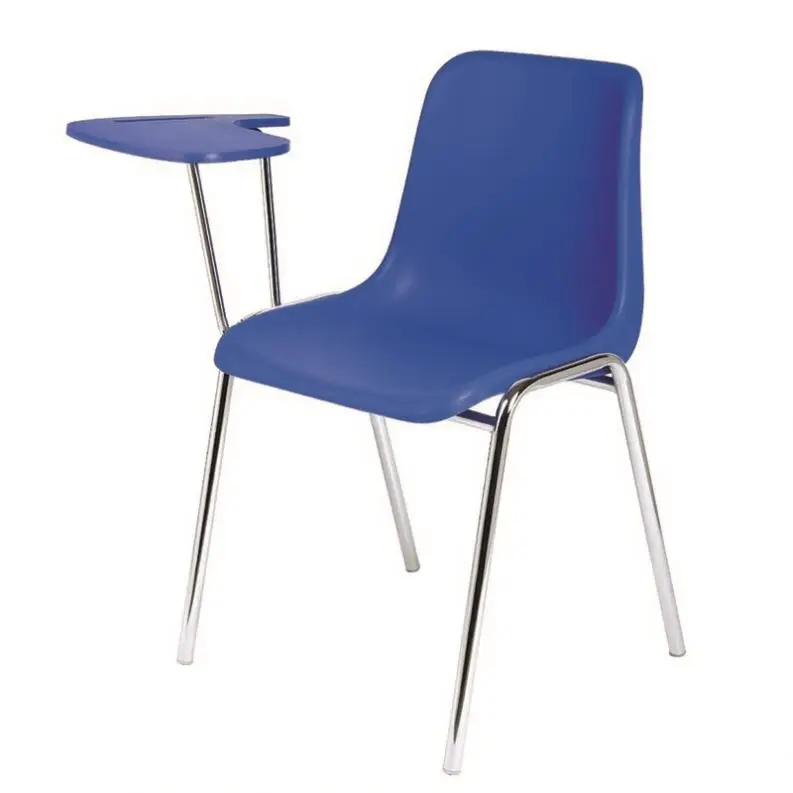
wholesale School furniture plastic blue chairs cheap modern design students chair with write pad 