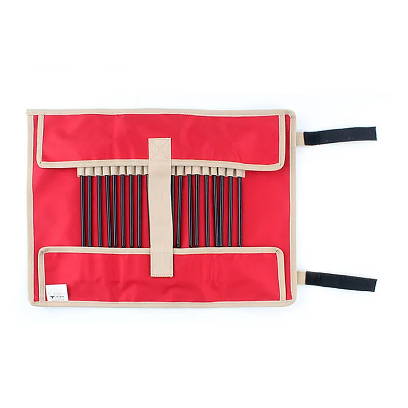 

Outdoor Camping Pegs Storage Bag Portable Tent Nail Canvas Bags, Khaki,red