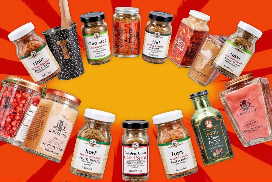 Spice mix packets arranged neatly