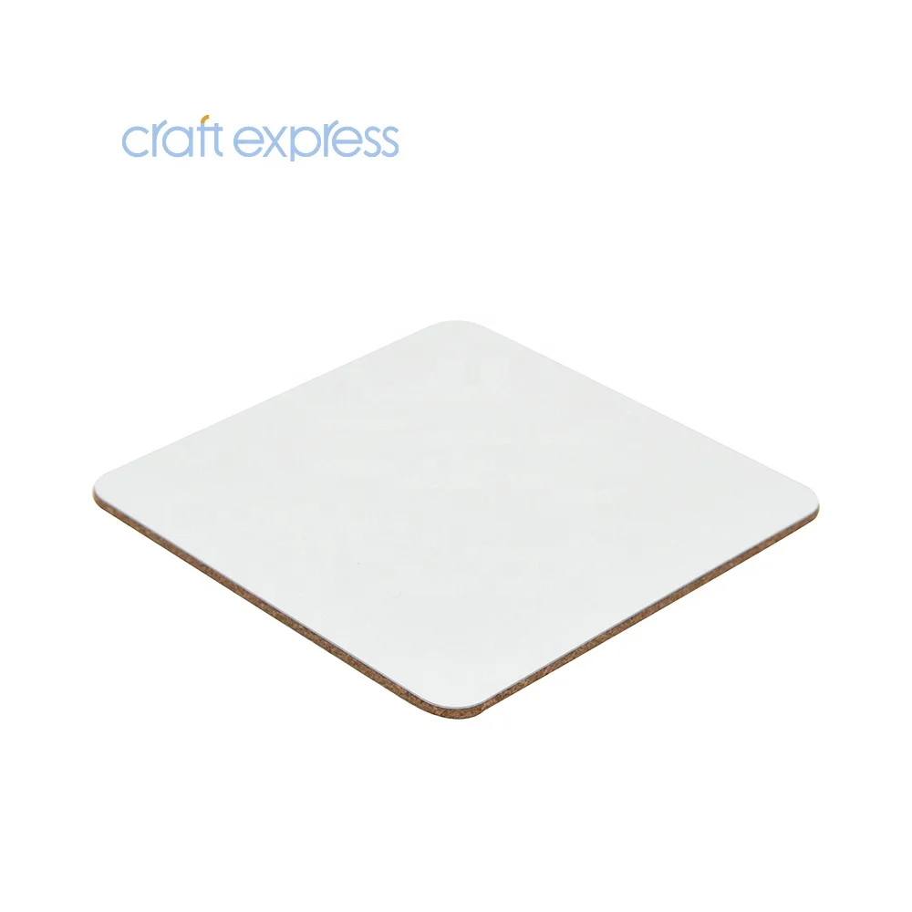 

Craft Express Portable Square 9.5Cm Printing Aluminum Coffee Drink Coaster Sublimation Aluminum Coaster With Cork