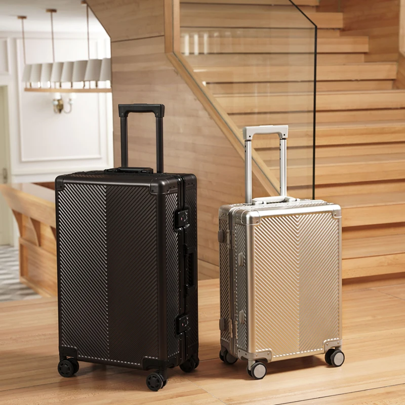 

China supplier Classical Hot-Sale High Quality Aluminum- Magnesium Alloy Trolley BusinessTravel Luggage Set with TSA Lock, Red or customized color