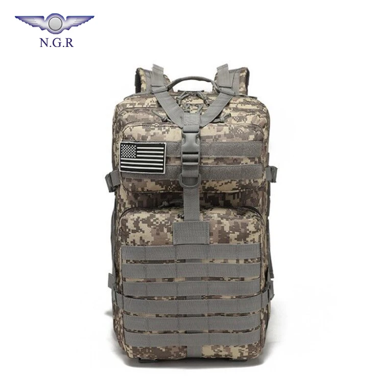 

New arrival large size 45L Multifunction tactical 3P military backpack with US flag for outdoor camping hiking, Army green color, black or customised color