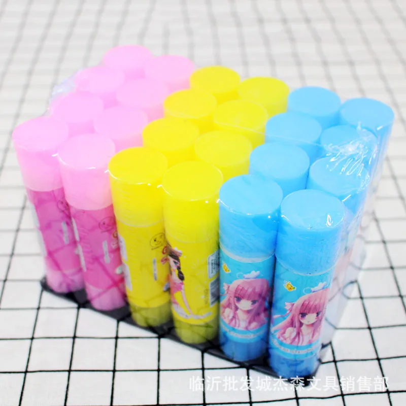 

2019 8g high quality strong adhesion solid stationery pvp school glue stick, White