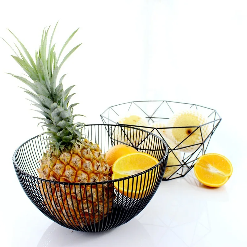

Living Room European Fruit Storage box Basket Kitchen Metal Fruit Basket hanging basket, As picture