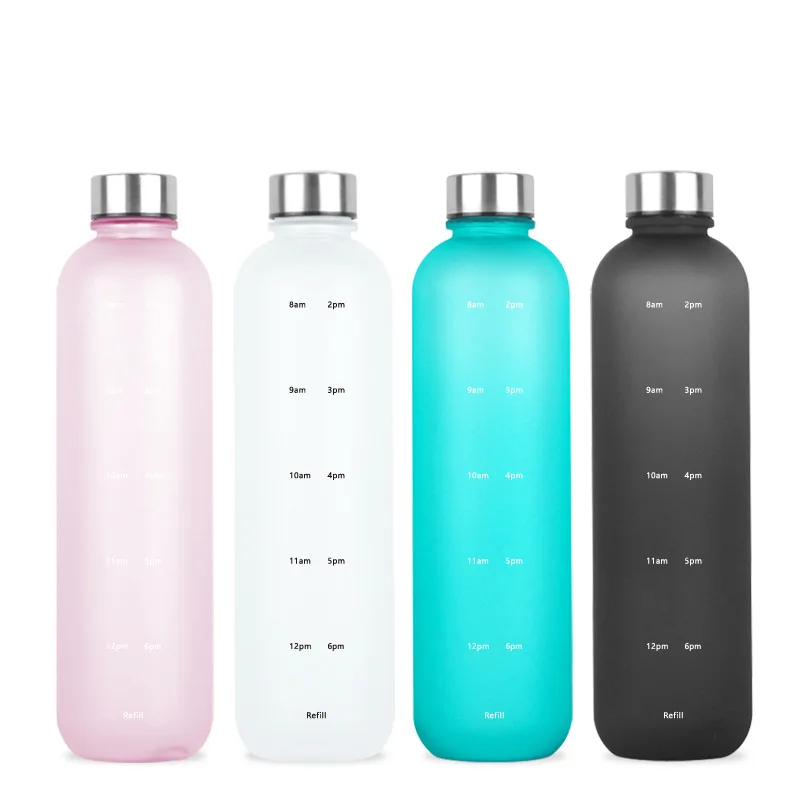 

Large capacity time marker frosted tritan bottle plastic sport bottle