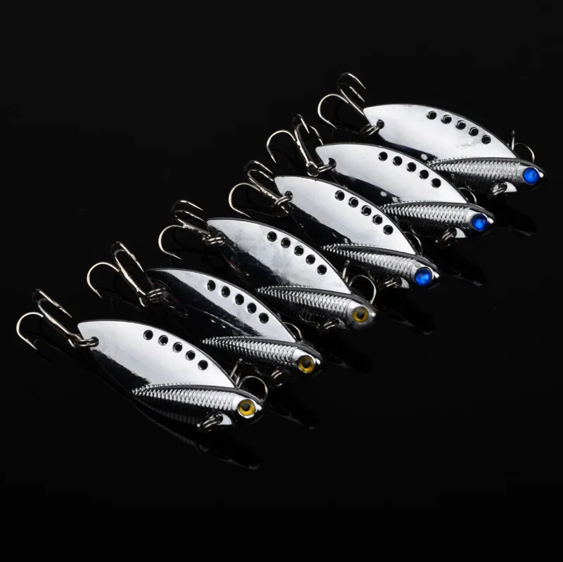 

1PC Bass Metal Spinner Bait 50mm/11g Spoon Hard Bait Crankbait With Treble Hooks Sea Fishing Isca Artificial Cicada lure Pesca
