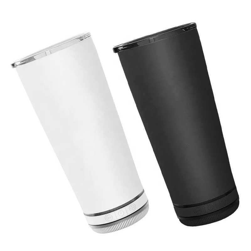 

2021 Best gift Thermal Insulation Water Speaker Cup Music Tumbler Speaker Tumblers Water Cup With Flashlight For Car