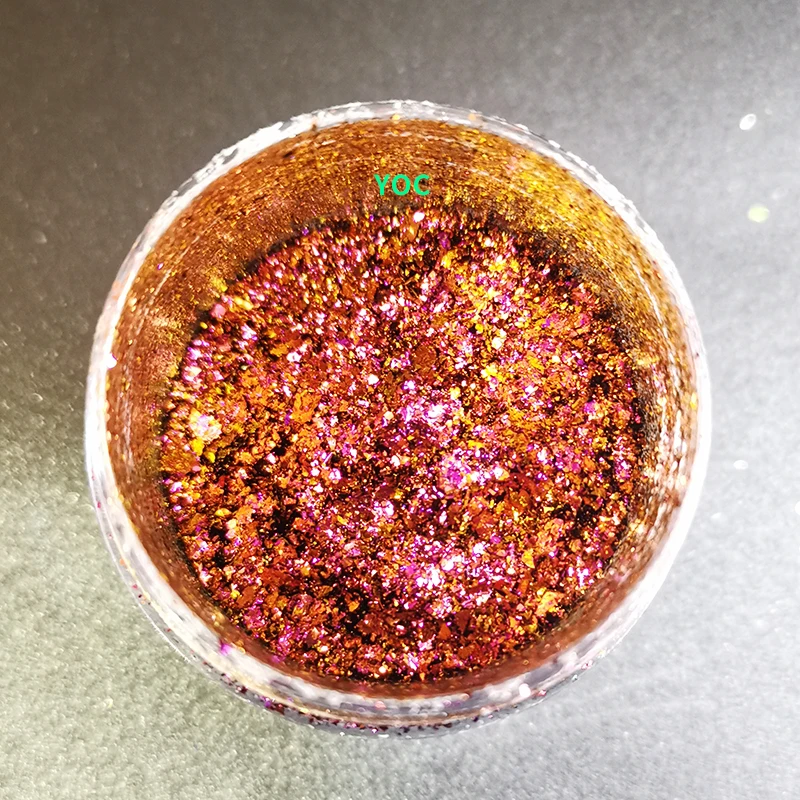

multichrome eyeshadow makeup chameleon orange eyeshadow flakes, Multi color