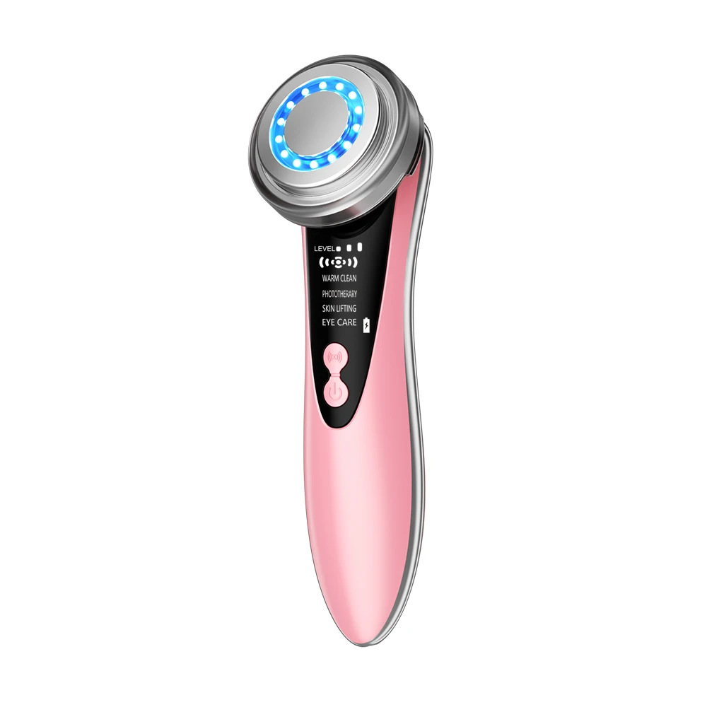 

Home use portable skin Ion ultrasonic facial cleansing lifting photon face massager hot cold