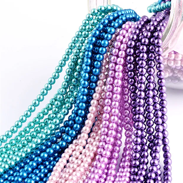 

AAA Grade Glass Black Pearl Beads, Loose Bracelet Beads For Jewelry Making From 2.5mm To, 100 colors