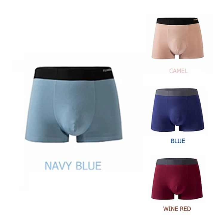 

Custom logo underwear boxers briefs mens micro modal designers underwear men boxer, Sky blue/blue/rose madder/beige