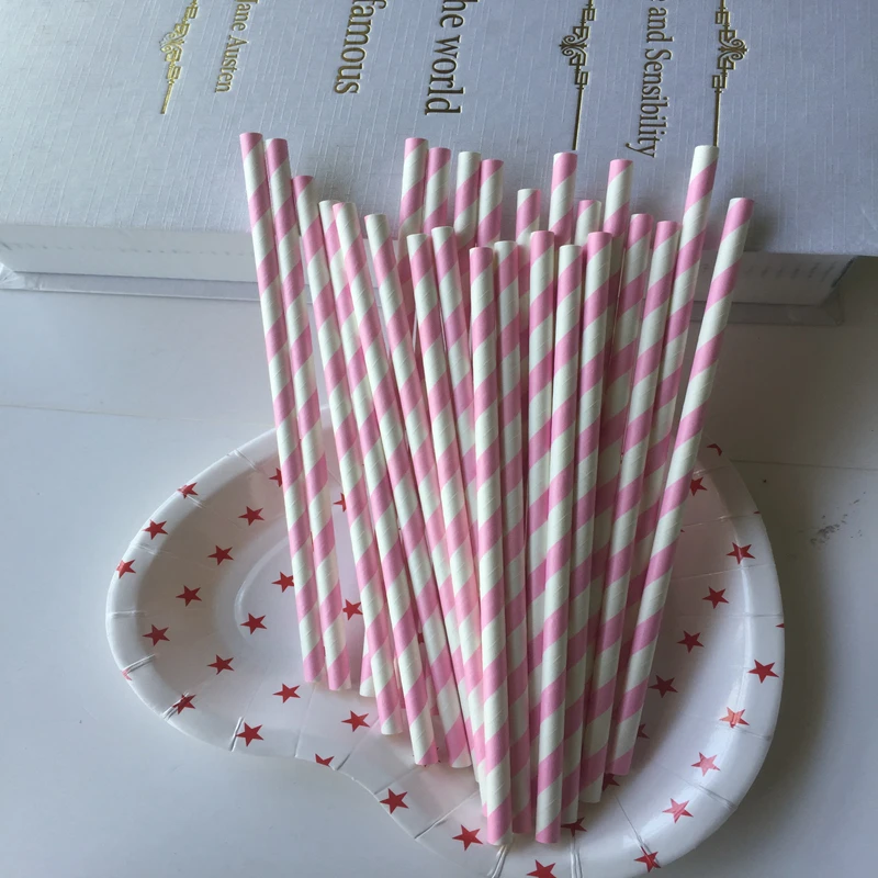 

amazon top seller 2021 eco friendly stripe disposable paper drinking straws, Customed