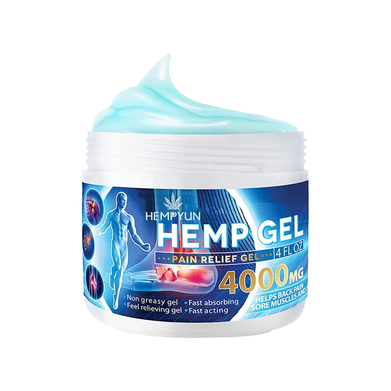 

In Stock Wholesale Natural Hemp CBD oil Extract Moisturizing Body Pain Relief Hemp Gel For Arthritis Knee With Menthol