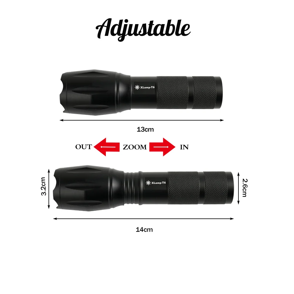 Aluminum Alloy Waterproof Tactical Flashlight Rechargeable led Flashlights For Outdoors supplier