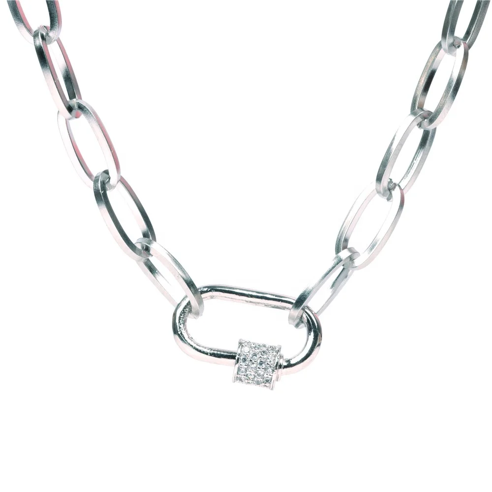 

INS new fashion stainless steel gold plated cuban link chain punk necklace gift of party