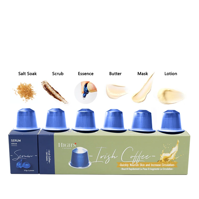 

HIGH'S Irish Antioxidants Coffee Foot & Hand Skin Care Treatment Manicure & Pedicure Spa Scrub Cream Lotion set