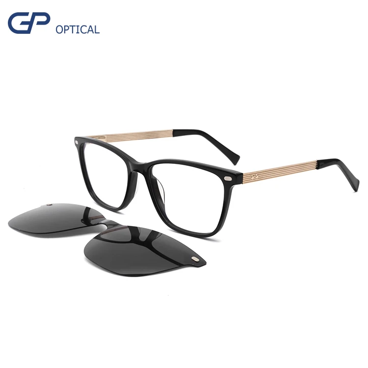 

Polarized clip on sunglasses acetate sunglasses with low MOQ fashion acetate magnetic clips sunglasses, Four colors for option