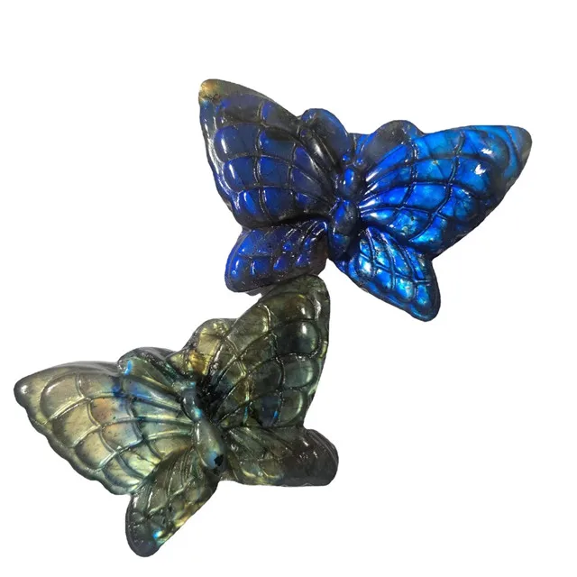 

Carved natural folk crafts labradorite butterfly crystals healing stones for home decorations