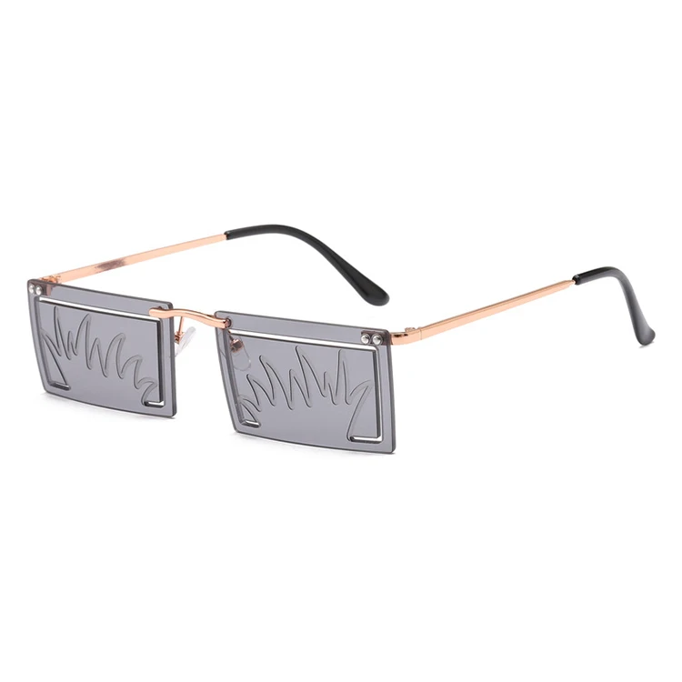 

fashion grass pattern frame rimless sunglasses Halloween party sunglasses women