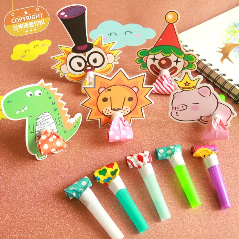 

Damai Cartoon Blowout Noisemakers Whistle Party Favors for Kids Birthday Party Decoration Musical Blowouts Horns Noisemakers