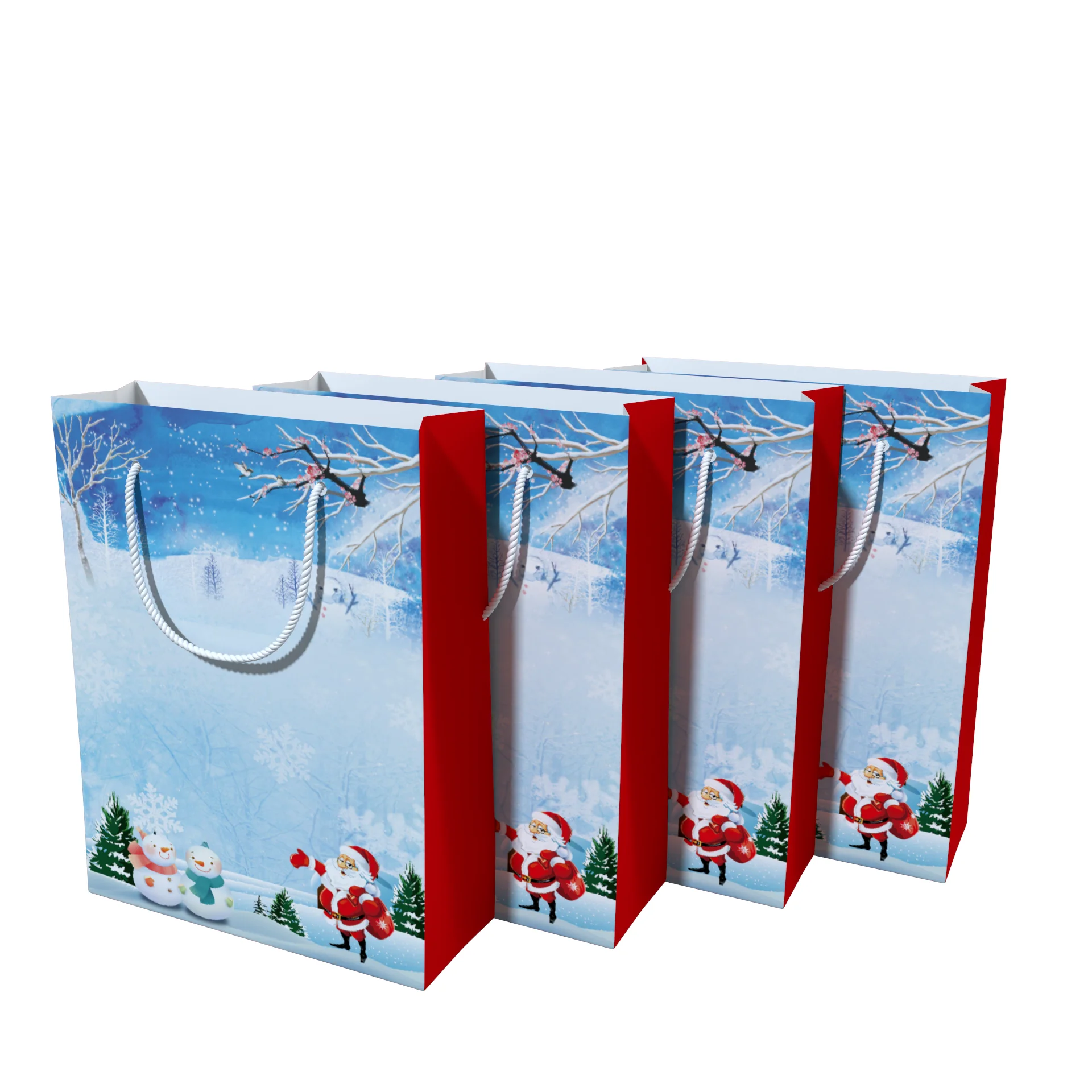 

Sky blue Christmas Packaging Bag High-end Christmas Gift Packaging Bag Large Capacity Vertical Version Gift Bag