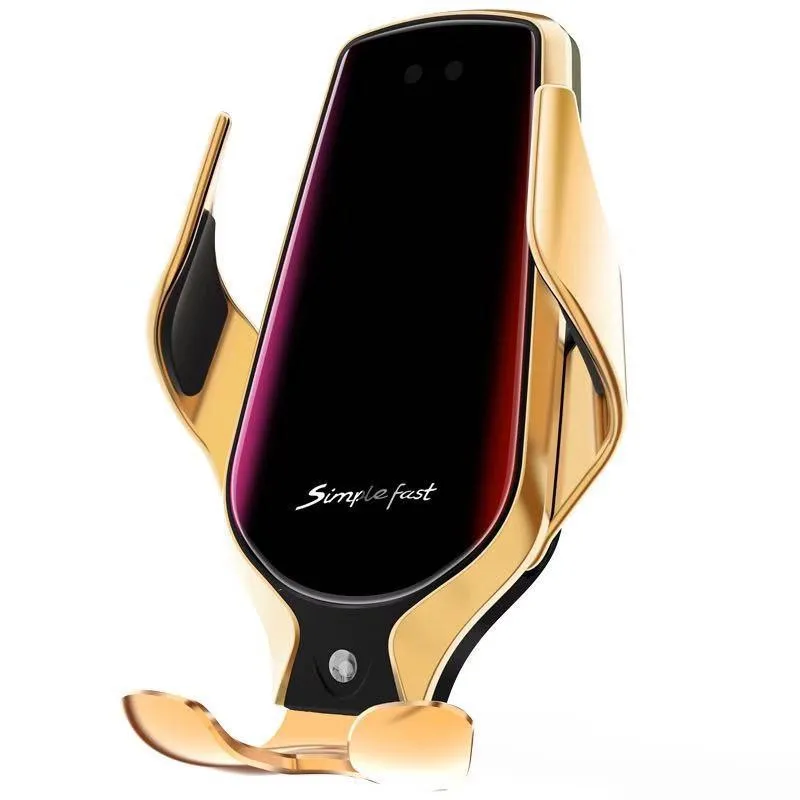 

TIMESS novedadess 2021 2022 R3 smart sensor car wireless charging Holder 10W Simple Fast Wireless Charger For iphone 12, Gold/silver/ copper