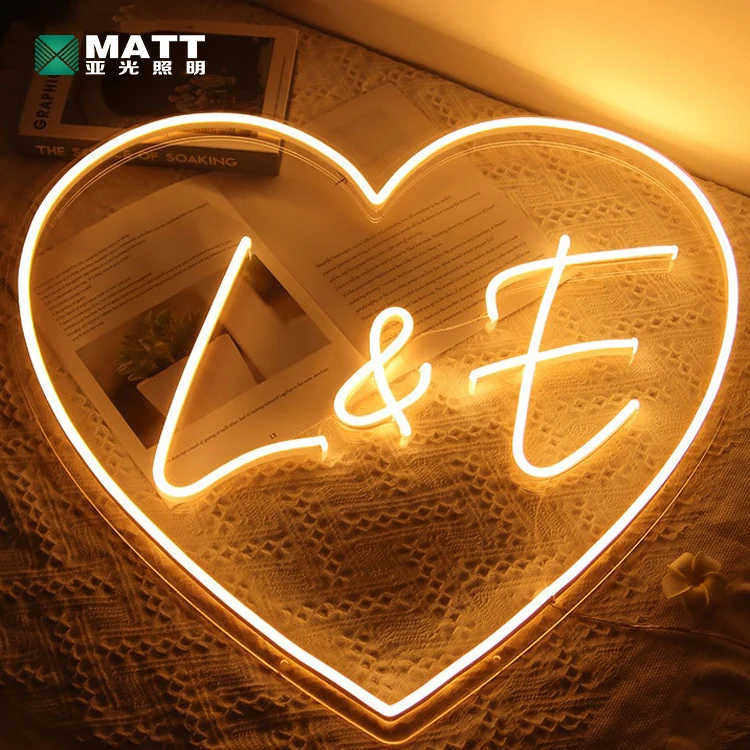 

Matt Drop Shipping Acrylic advertising Neon Light Personalized Last Surname LED Custom neon sign letters for Wedding Decoration