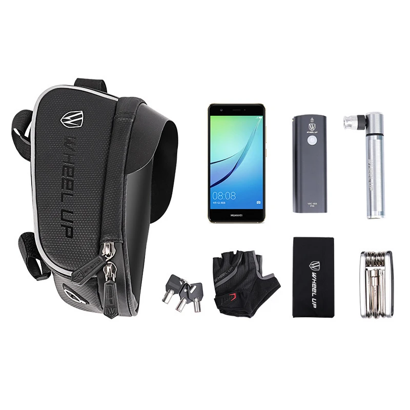 

Wholesale large capacity men's cycling bags Waterproof mobile phone bag mountain bike front beam bag, Black,red