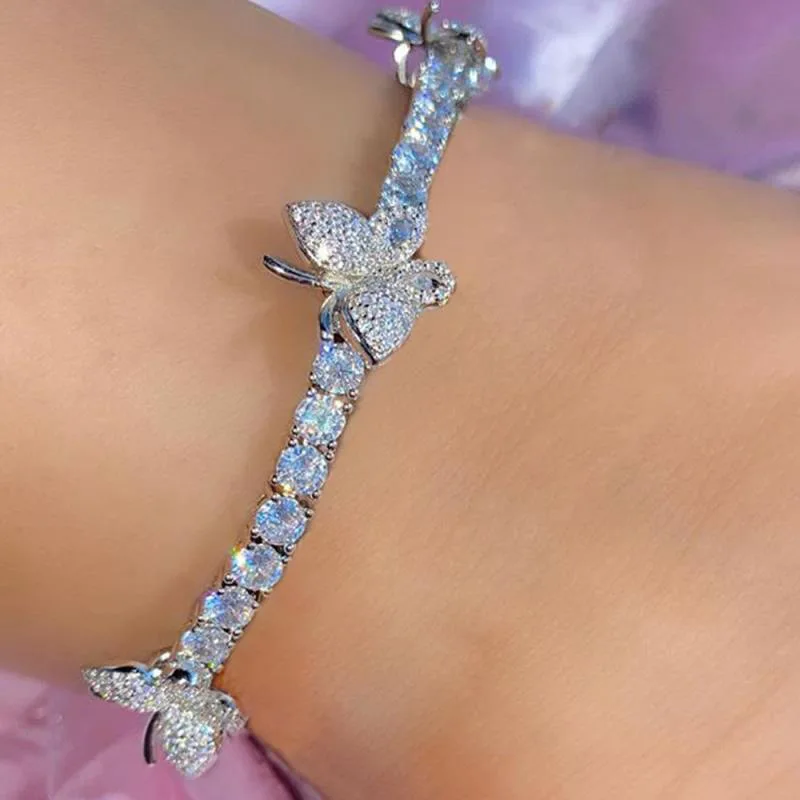 

New butterfly diamond anklet hip hop foot ornament rhinestone ankle chain