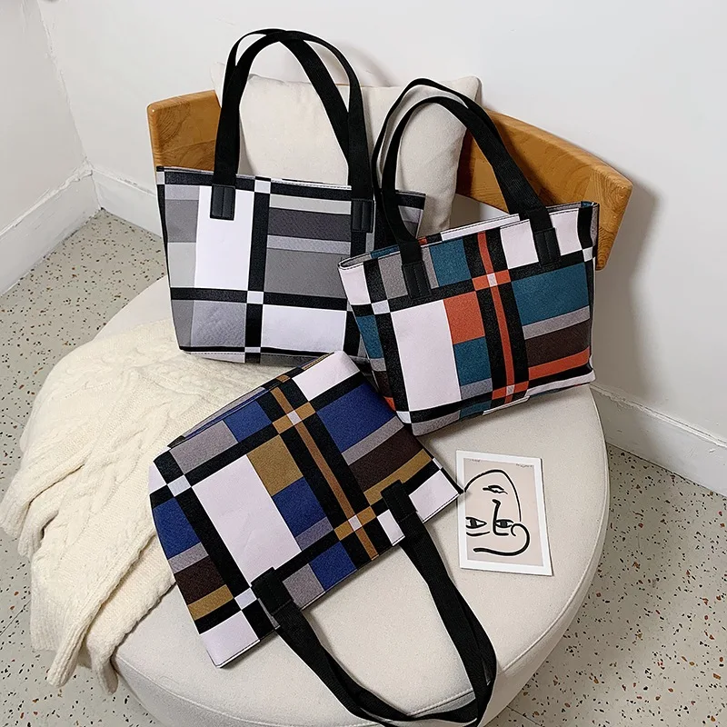 

New trendy fashion plaid shoulder bag women's name luxury brand purses and ladies clutch handbags