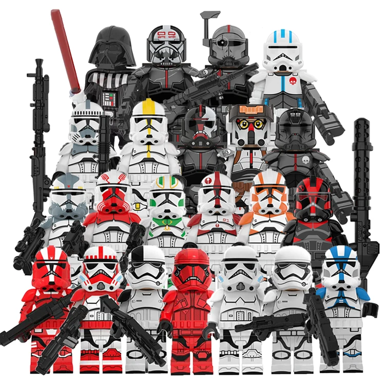 

SW Series Clone Trooper Star The Bad Batch Han Solo Hunter Wrecker Crosshair Tech Warsly Mini Building Block Figure Toy