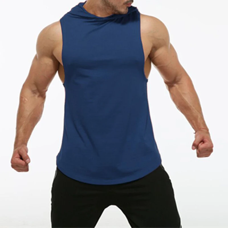 Men Workout Hooded Tank Tops Sports Bodybuilding Stringer Muscle Cut ...