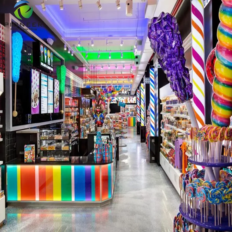 

Pioneer Bespoke Candy Store Display Furniture Candy Shop Interior Design, Customized color