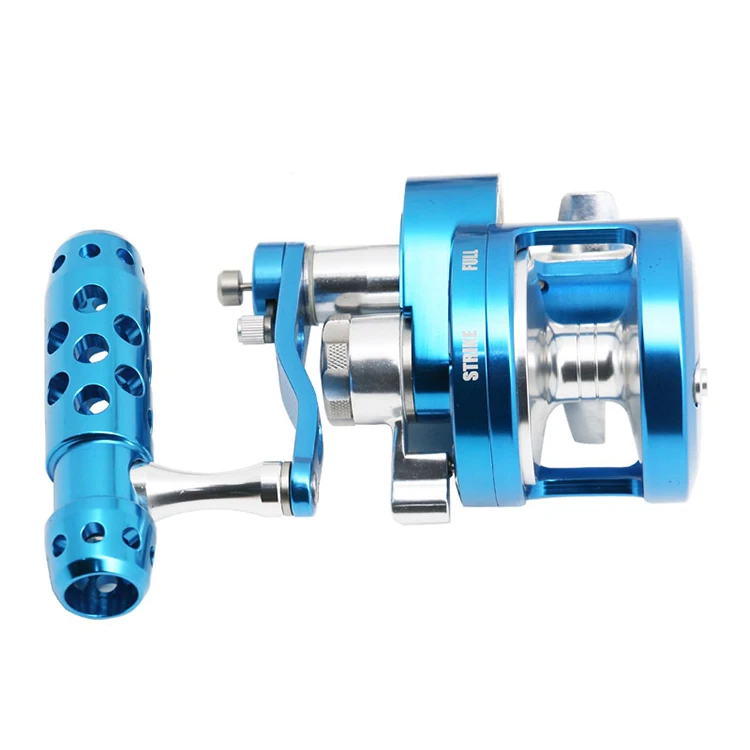 

Left Right Hand Full Metal 7+1BB Saltwater Drum Fishing Reels, Blue