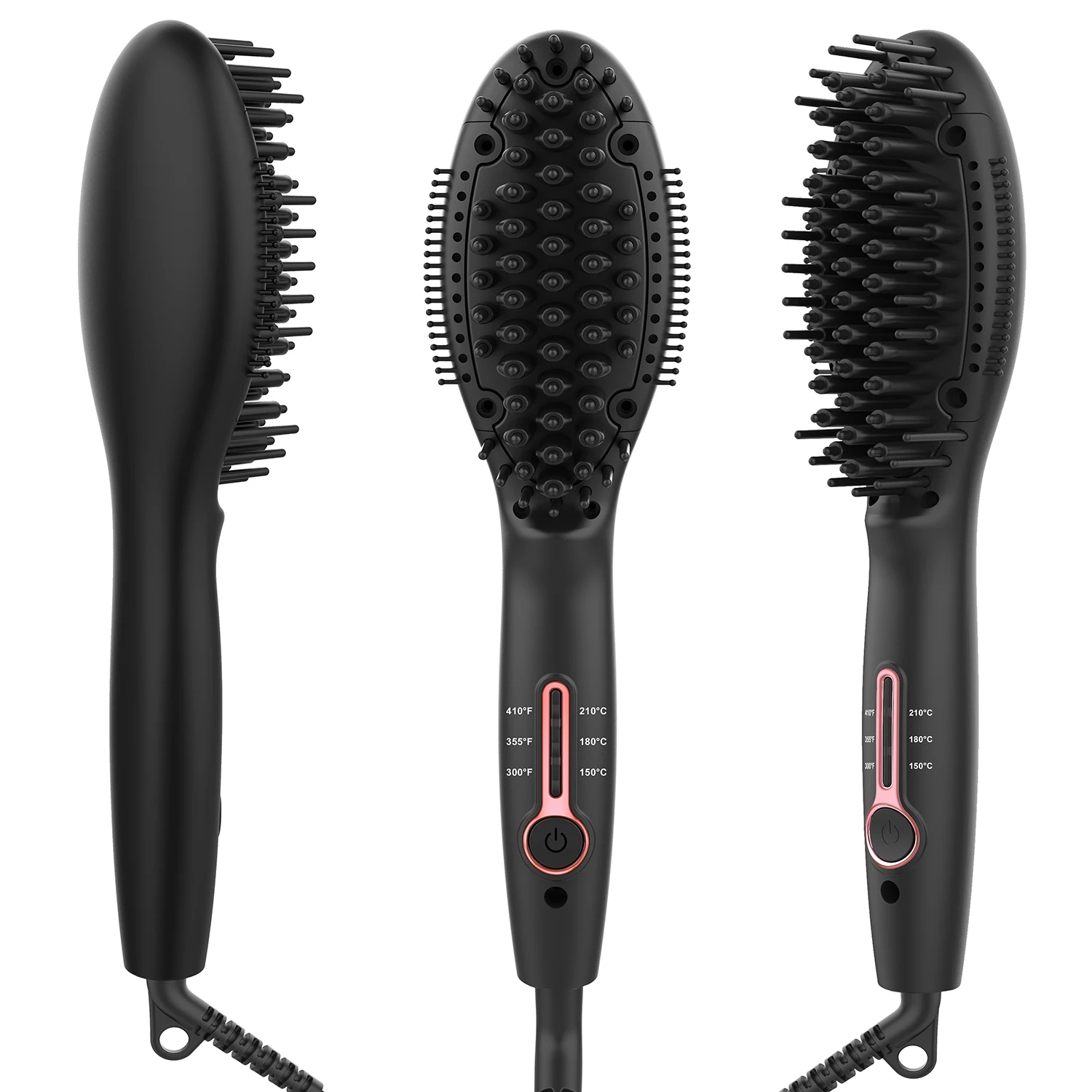 

Wholesale Temperature Display Anti-scald Effective Hair Comb Hair Straightener Brush Ceramic Heating Hair Straightening Brush