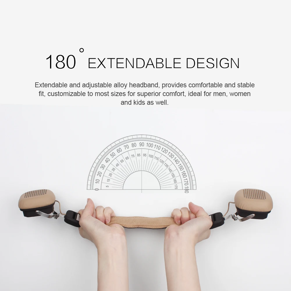 OneOdio Original Elysium Wireless Headsets Foldable Headset With Mic Metal Lightweight Headphone 500mAh Black/ Beige - ANKUX.COM