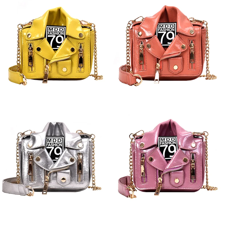 

Gold Supplier Wholesale Funny Jacket Shape Bags Pu Leather Chain Purses Crossbody Handbags For Women Bags Kid Purses 2021, Any color or customized