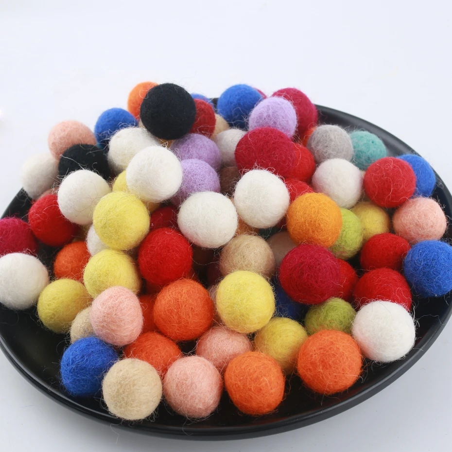 

Wool Felt Balls 2cm Handmade Kids Room Wall Home Decor Ornament Hanging Nursery Pom Garland Decorative Accessories Home Decor